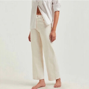 Mother Womens High Waisted Wide Leg Eggnog Spinner Skimp The Devil May Care 31